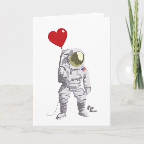 Astronaut Valentine Holiday Card