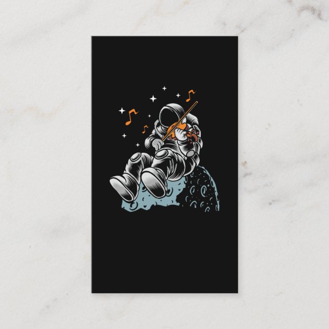 Astronaut Violin Player String Instrument Musician Business Card (Front)