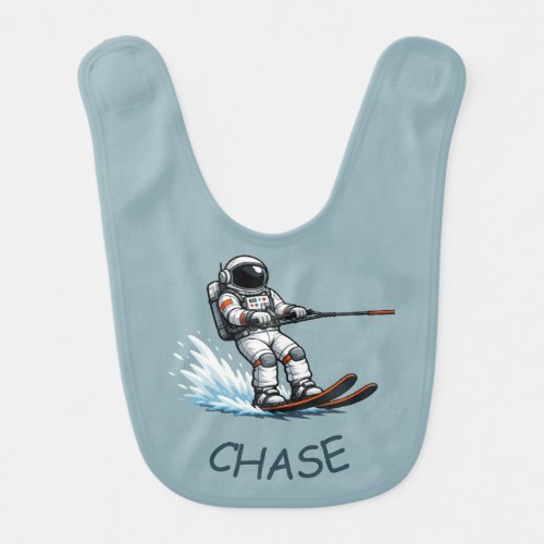 Astronaut Water Skiing Baby Bib