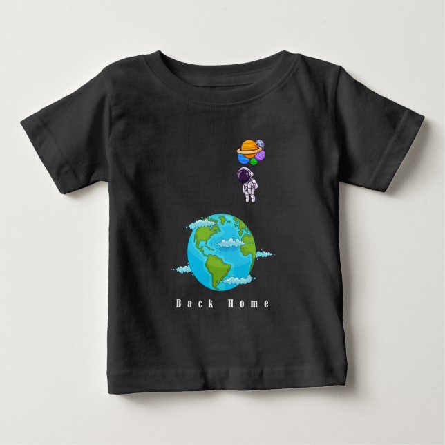 astronaut With Balloons landing earth Baby T-Shirt (Front)