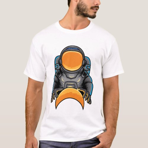 Astronaut with Flag Space Ranger Astronomy Planets T_Shirt