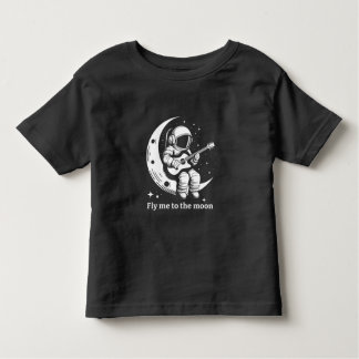 Astronaut with guitar on the moon, singing a song toddler t-shirt