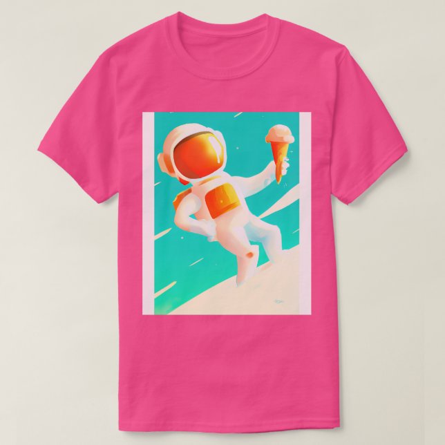 Astronaut with Ice Cream 1 T-Shirt (Design Front)