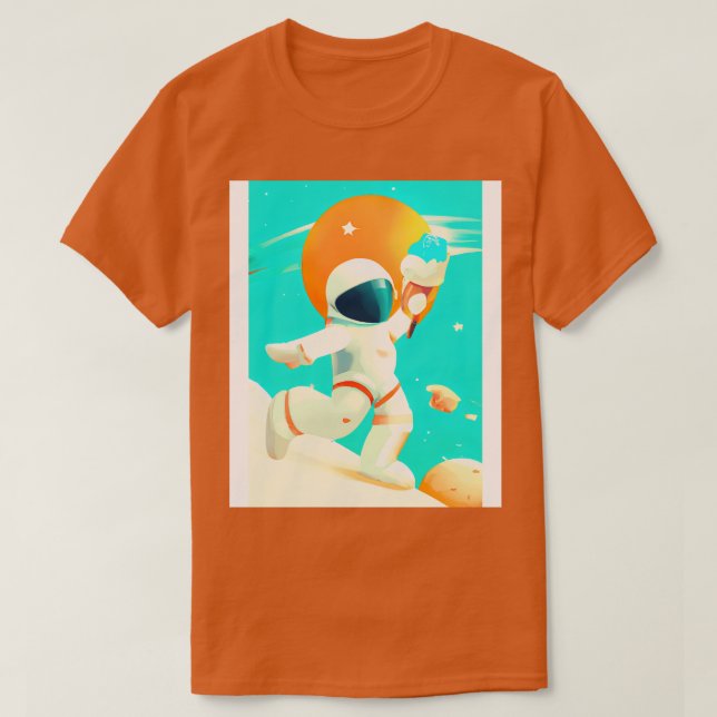 Astronaut with Ice Cream T-Shirt (Design Front)