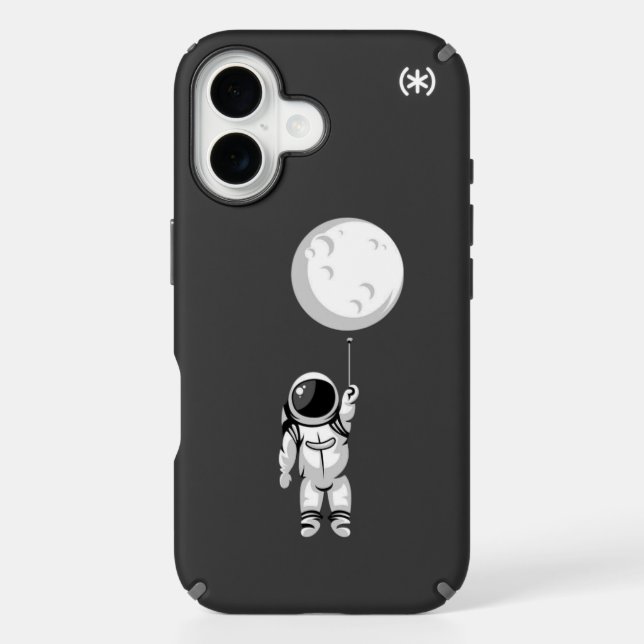 Astronaut with moon balloon speck iPhone case (Front)