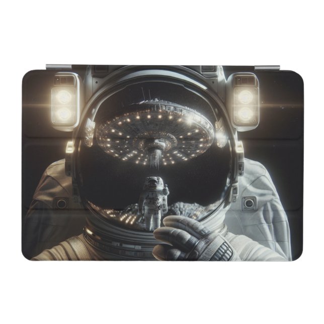 Astronaut with reflection of UFO iPad Mini Cover (Horizontal)