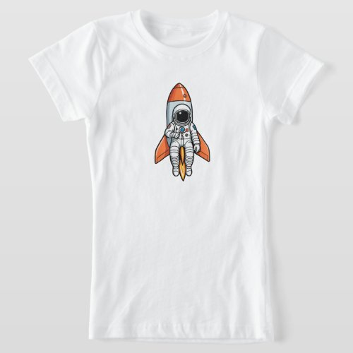 astronaut with rocket T_Shirt