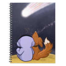 Astronaut with the dog look at the comet