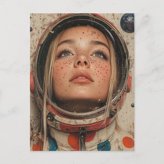astronaut  woman postcard (Front)