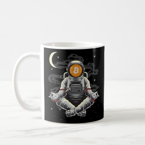 Astronaut Yoga BitCoin BTC Coin To The Moon Crypto Coffee Mug