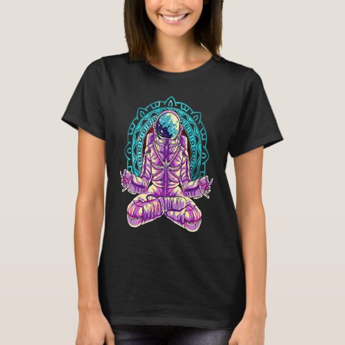 Astronaut Yoga Lotus Pose Meditation Tantra Pilate T_Shirt