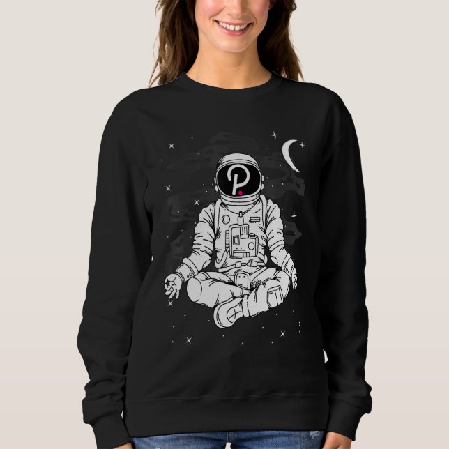Astronaut Yoga Polkadot Dot Coin To The Moon Crypt Sweatshirt (Front)