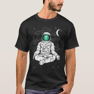 Astronaut Yoga Tether Usdt Coin To The Moon Crypto T-Shirt