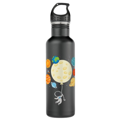 Astronauts Balloon Planets Solar System Space scie Stainless Steel Water Bottle