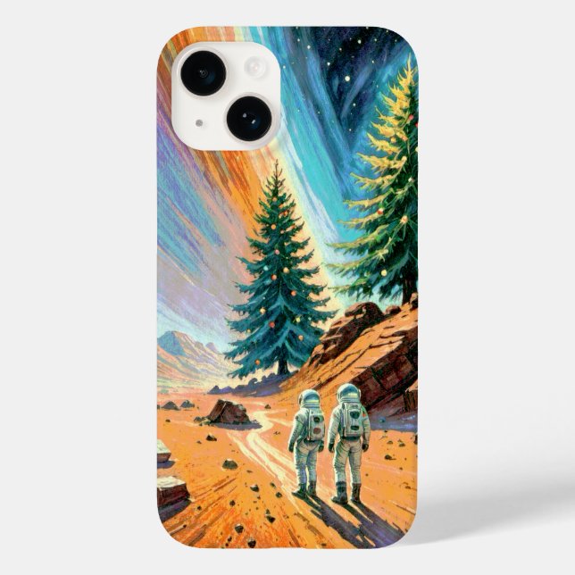 Astronauts Exploring Alien Landscape Case-Mate iPhone Case (Back)