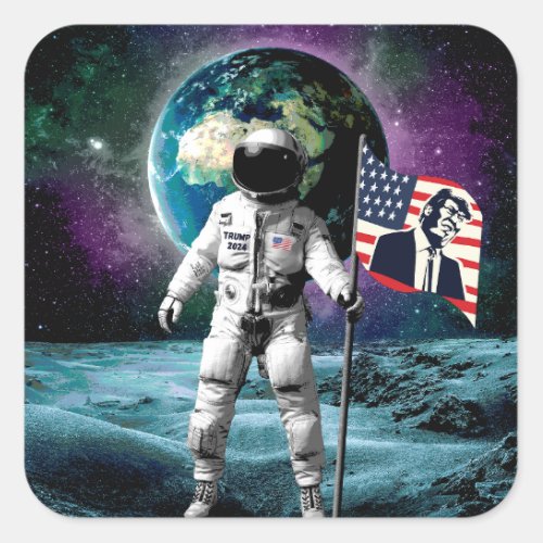 Astronauts for Trump 2024 Invitation Square Sticker