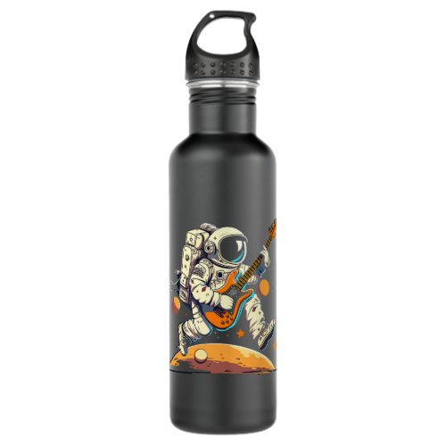 Astronauts Funny Astronaut With Colorful Balloons  Stainless Steel Water Bottle