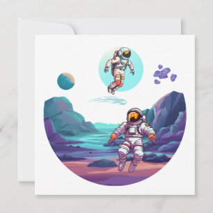 Astronauts in space invitation