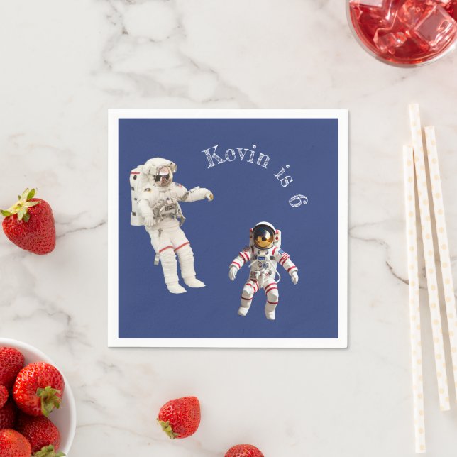 Astronauts in Space Monogram Name Napkins (Insitu)