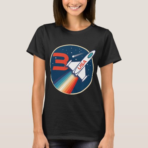 Astronauts Kids 3 Year Old 3rd Space Rocket Astron T_Shirt