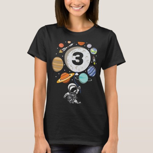 Astronauts Kids 3rd Birthday Astronaut Happy Bday  T_Shirt