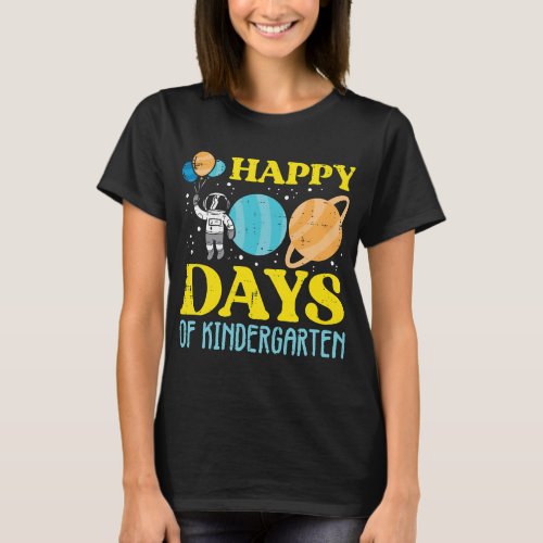 Astronauts Kids Happy 100 Days Of Kindergarten Ast T_Shirt