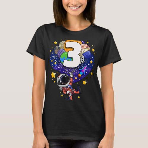 Astronauts Kids Outer Space Astronaut 3rd Birthday T_Shirt