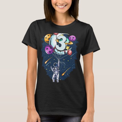 Astronauts Kids Outer Space Astronaut 3rd Birthday T_Shirt