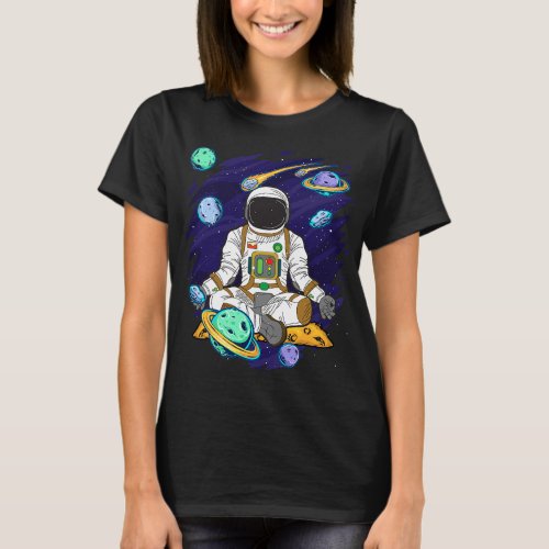 Astronauts Meditating Astronaut Galaxy Spaceman As T_Shirt