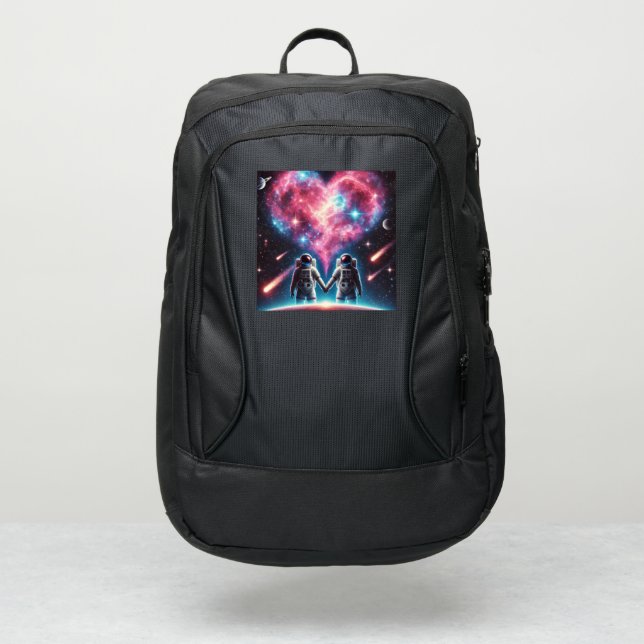 Astronauts & Nebula Design Backpack (Front)