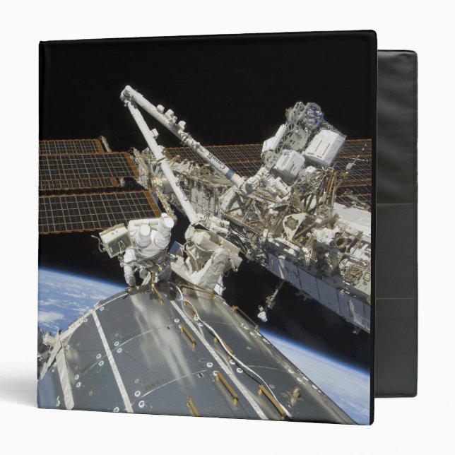 Astronauts perform a series of tasks binder (Front/Inside)