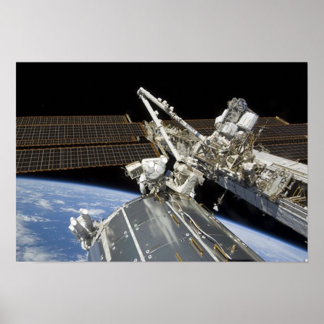 Astronauts perform a series of tasks poster (Front)