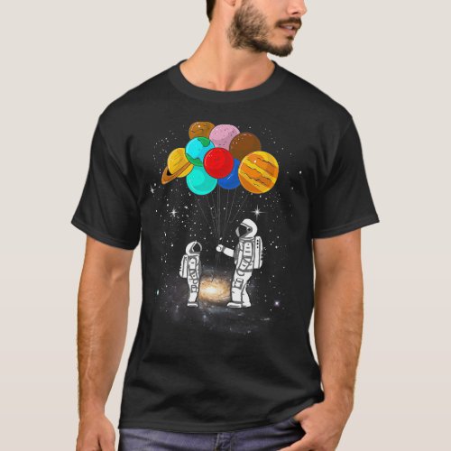 Astronauts Planet Balloons Astronaut Planets Galax T_Shirt