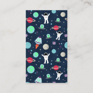 Astronauts Planets Rockets and Aliens Calling Card