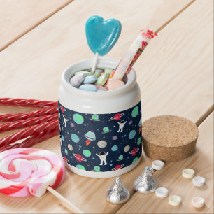 Astronauts Planets Rockets and Aliens Candy Jar