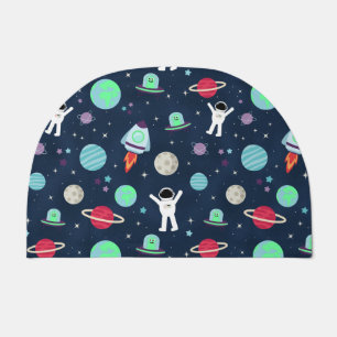 Astronauts Planets Rockets and Aliens Doormat