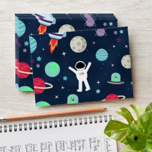 Astronauts Planets Rockets and Aliens Envelope