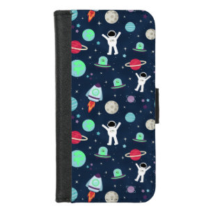 Astronauts Planets Rockets and Aliens iPhone 8/7 Wallet Case