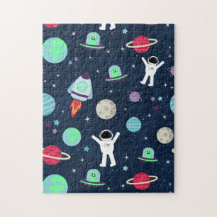 Astronauts Planets Rockets and Aliens Jigsaw Puzzle