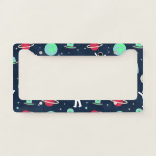 Astronauts Planets Rockets and Aliens License Plate Frame