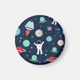 Astronauts Planets Rockets and Aliens Magnet