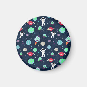 Astronauts Planets Rockets and Aliens Magnet
