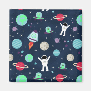 Astronauts Planets Rockets and Aliens Magnet