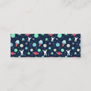 Astronauts Planets Rockets and Aliens Mini Business Card