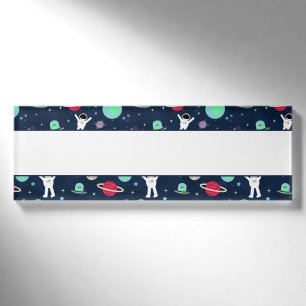 Astronauts Planets Rockets and Aliens Name Tag