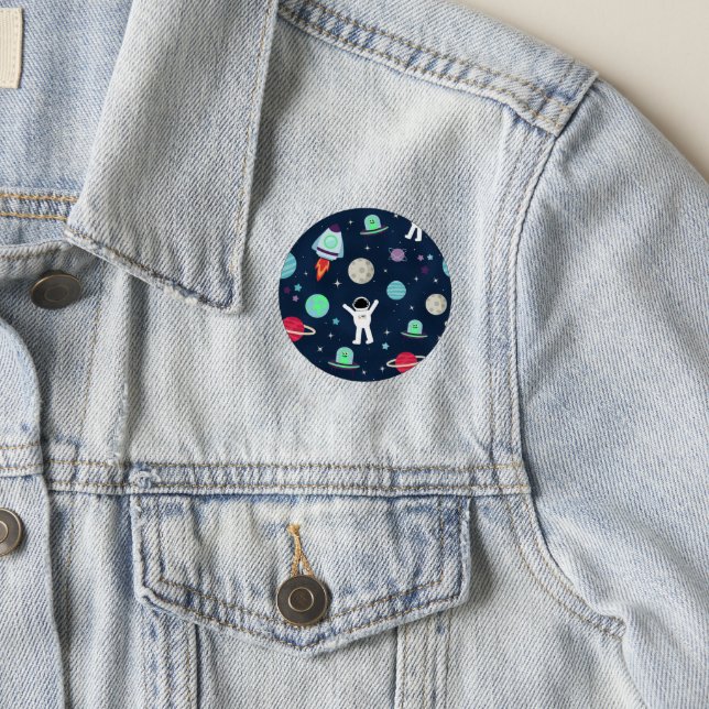Astronauts Planets Rockets and Aliens Patch (On Jacket)