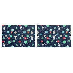 Astronauts Planets Rockets and Aliens Pillow Case