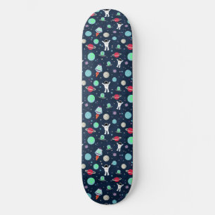 Astronauts Planets Rockets and Aliens Skateboard