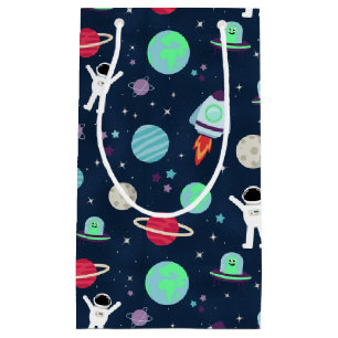 Astronauts Planets Rockets and Aliens Small Gift Bag