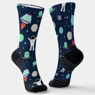 Astronauts Planets Rockets and Aliens Socks